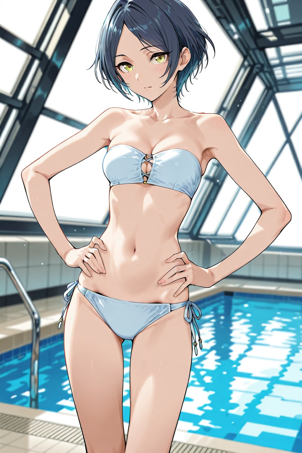 あなたが用意したのって、シンプルなバンドゥビキニ水着なのね。