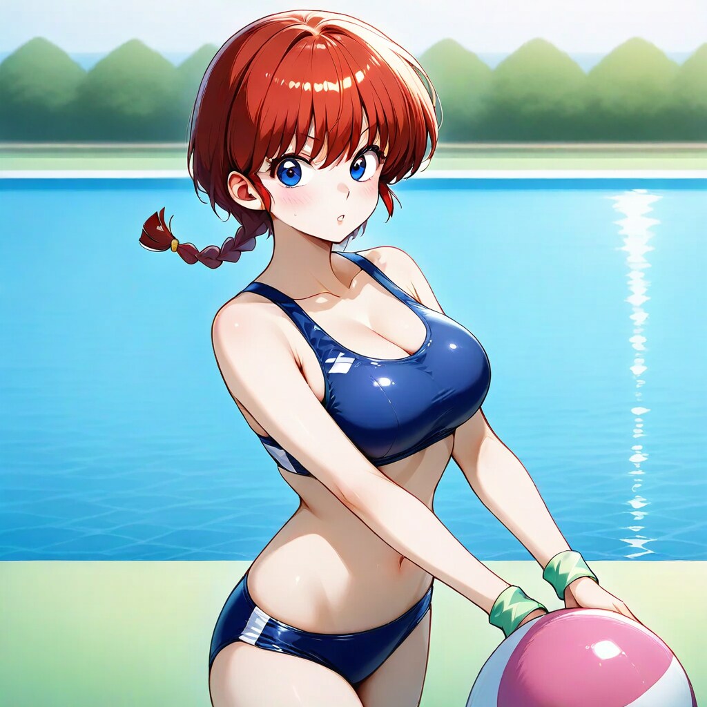 湖に遊びに来た早乙女らんまさん