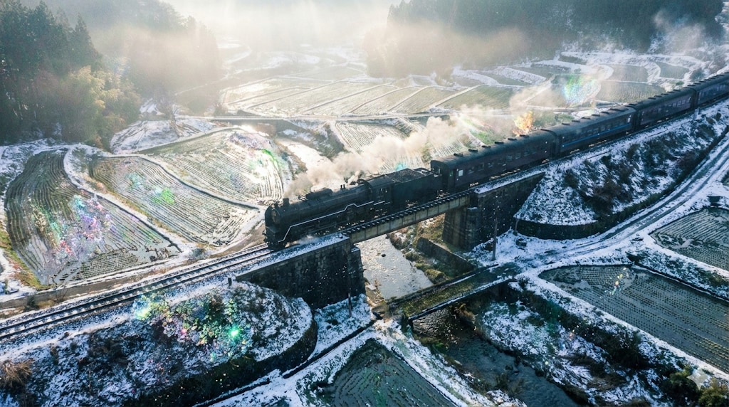 「prism style…」冬の朝霧とC62