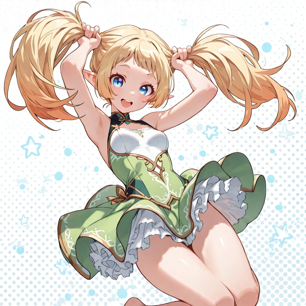 手でツインテ