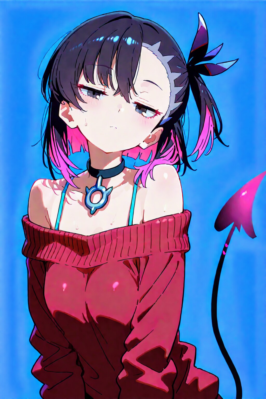 悪魔的👿オフショルセーター、ジト目お姉やん | の人気AIイラスト・グラビア