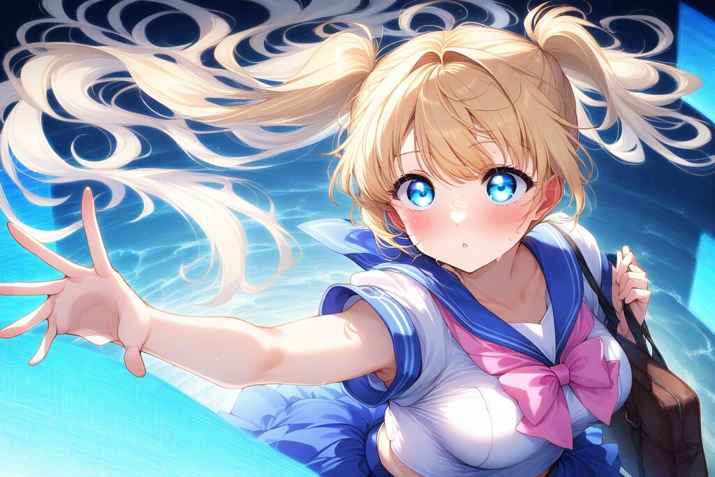 すごーい、窓の外は磁場の影響で指が増えたように見えるのね～