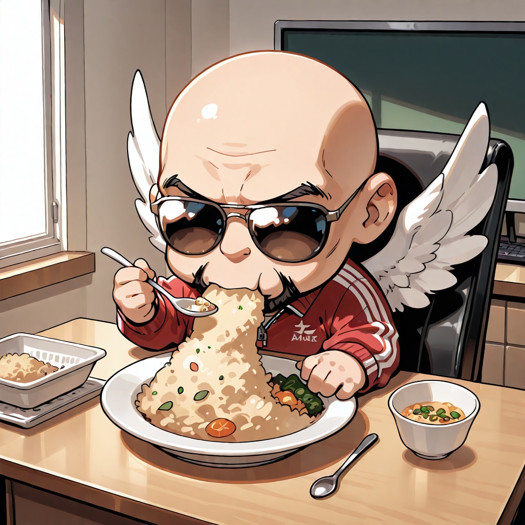 BONSAIのチャーハンを食べる小さいおっさん