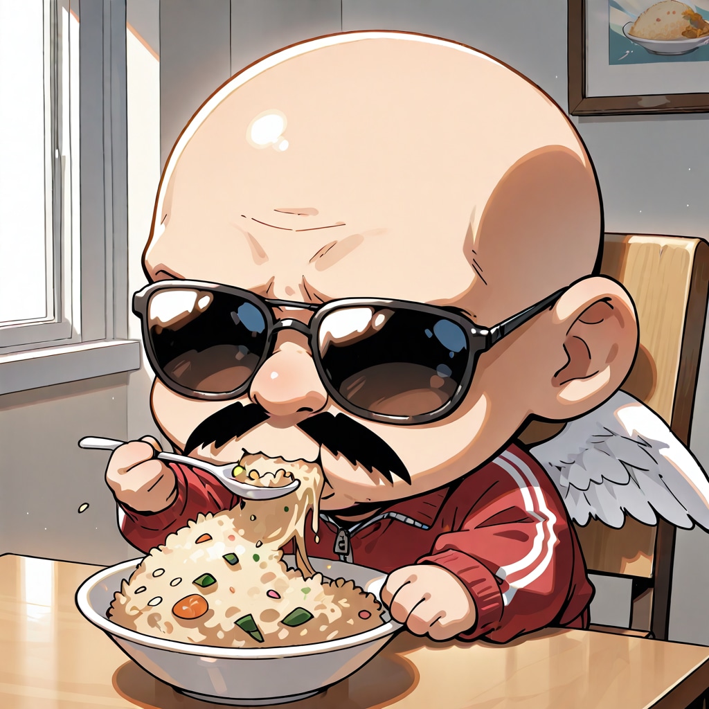 BONSAIのチャーハンを食べる小さいおっさん