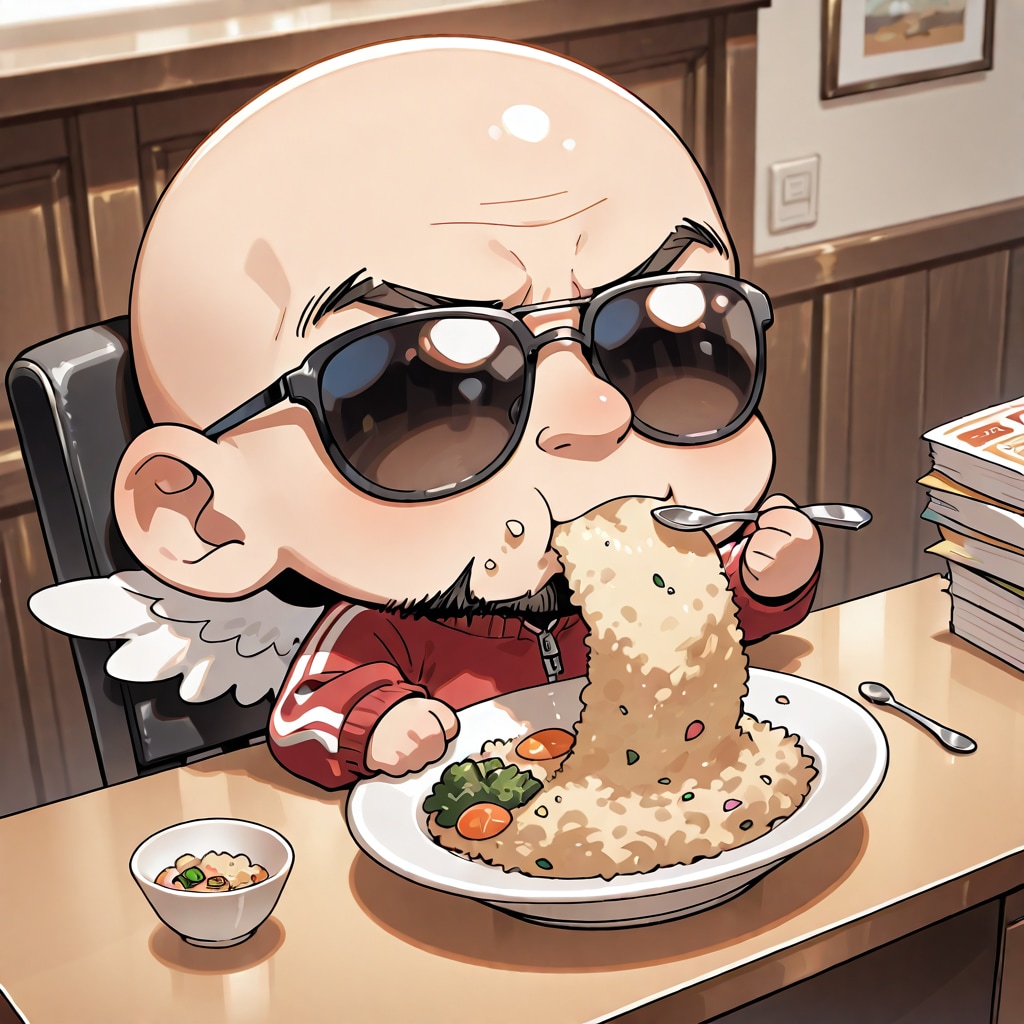 BONSAIのチャーハンを食べる小さいおっさん