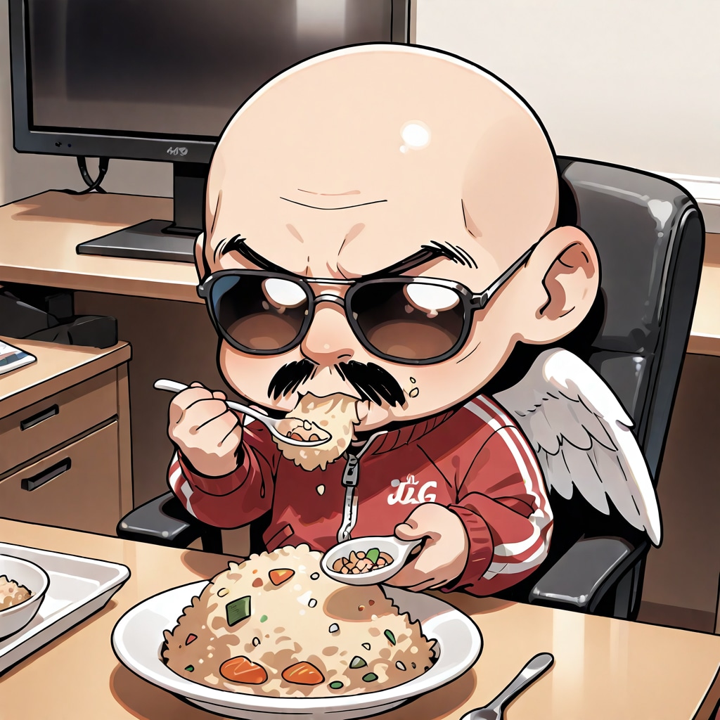 BONSAIのチャーハンを食べる小さいおっさん