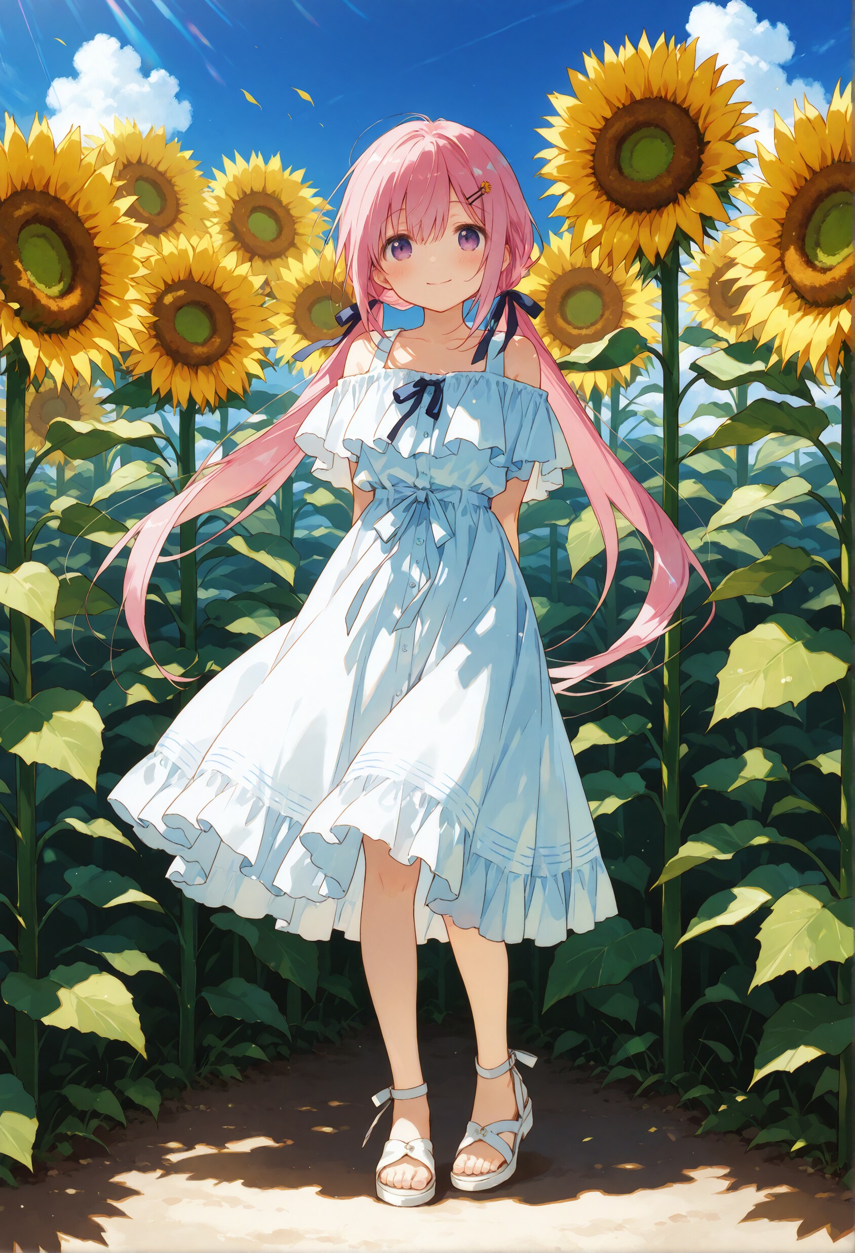 ひまわり畑での思い出 | の人気AIイラスト・グラビア