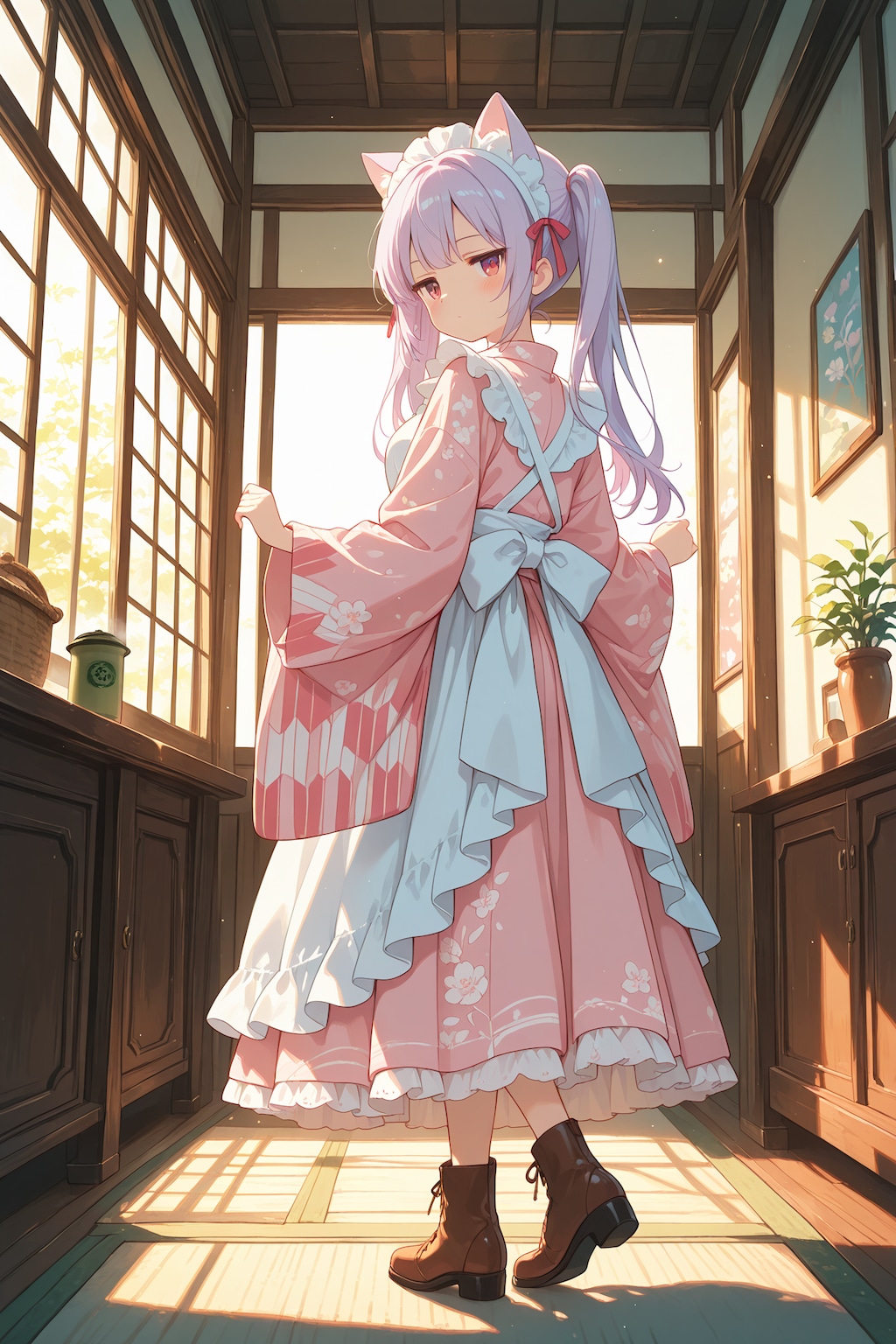 和メイド衣装のジト目ちゃん
