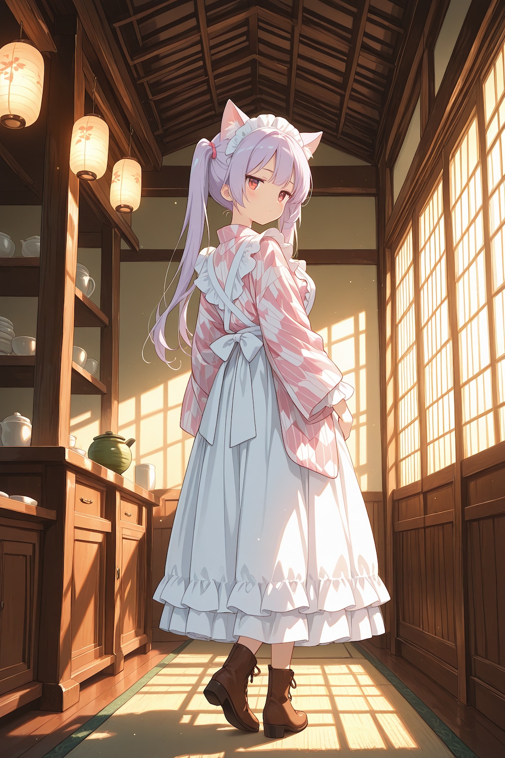 和メイド衣装のジト目ちゃん