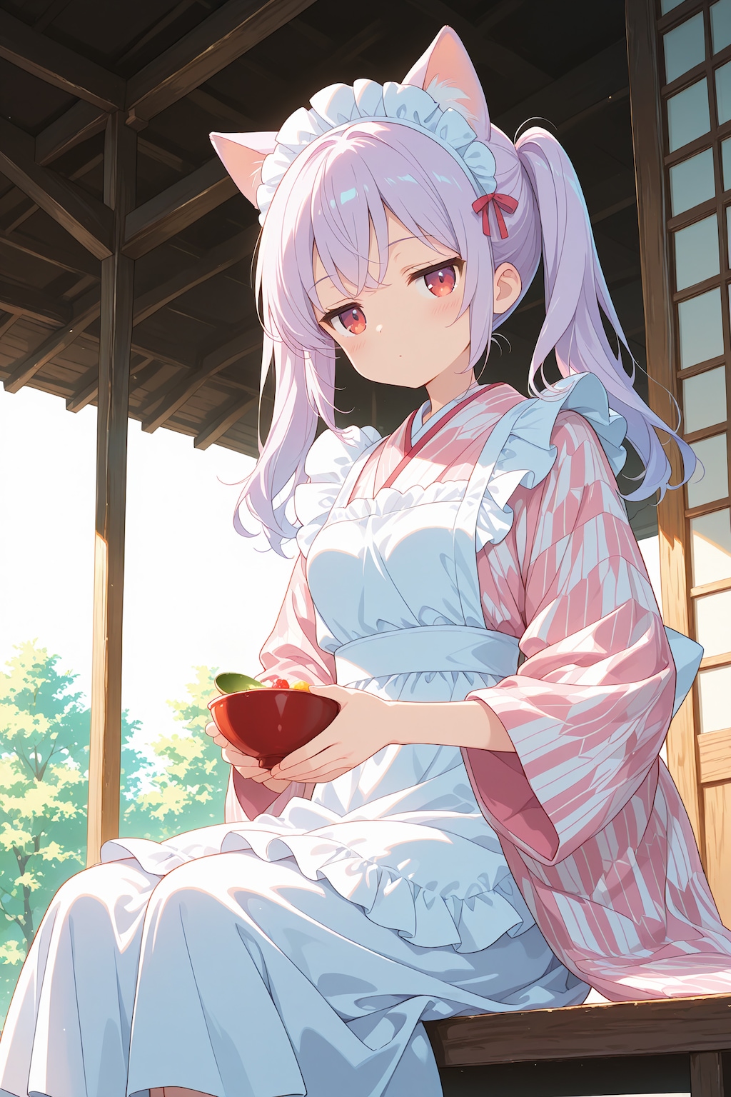 和メイド衣装のジト目ちゃん