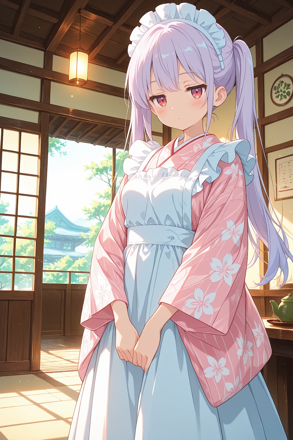 和メイド衣装のジト目ちゃん