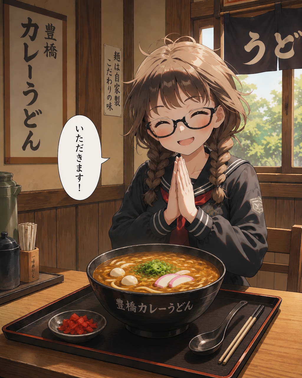 さきちゃん、豊橋カレーうどんを食すの巻