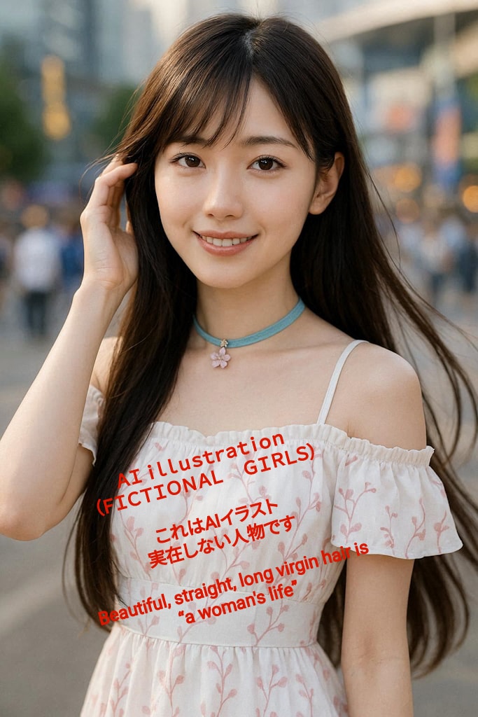 サラサラなロングヘアが風に靡かれる美少女