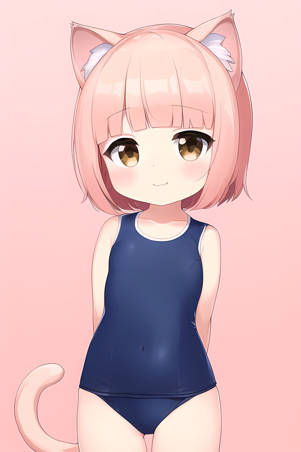 ピンク猫耳スク水