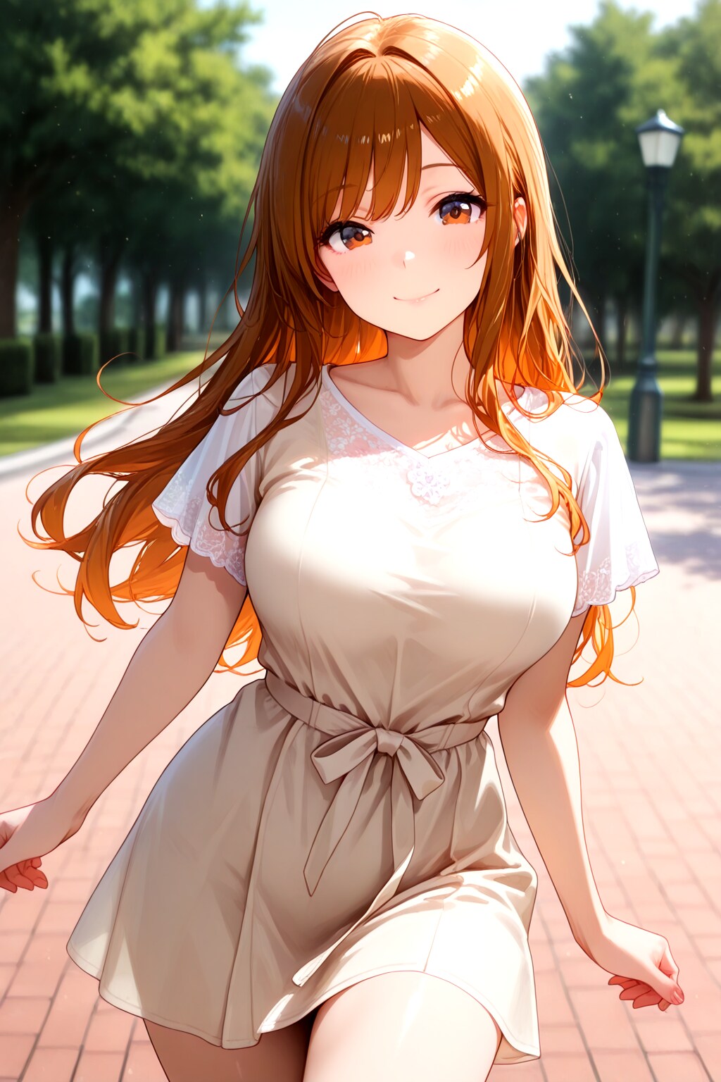 148（ベージュのワンピース）
