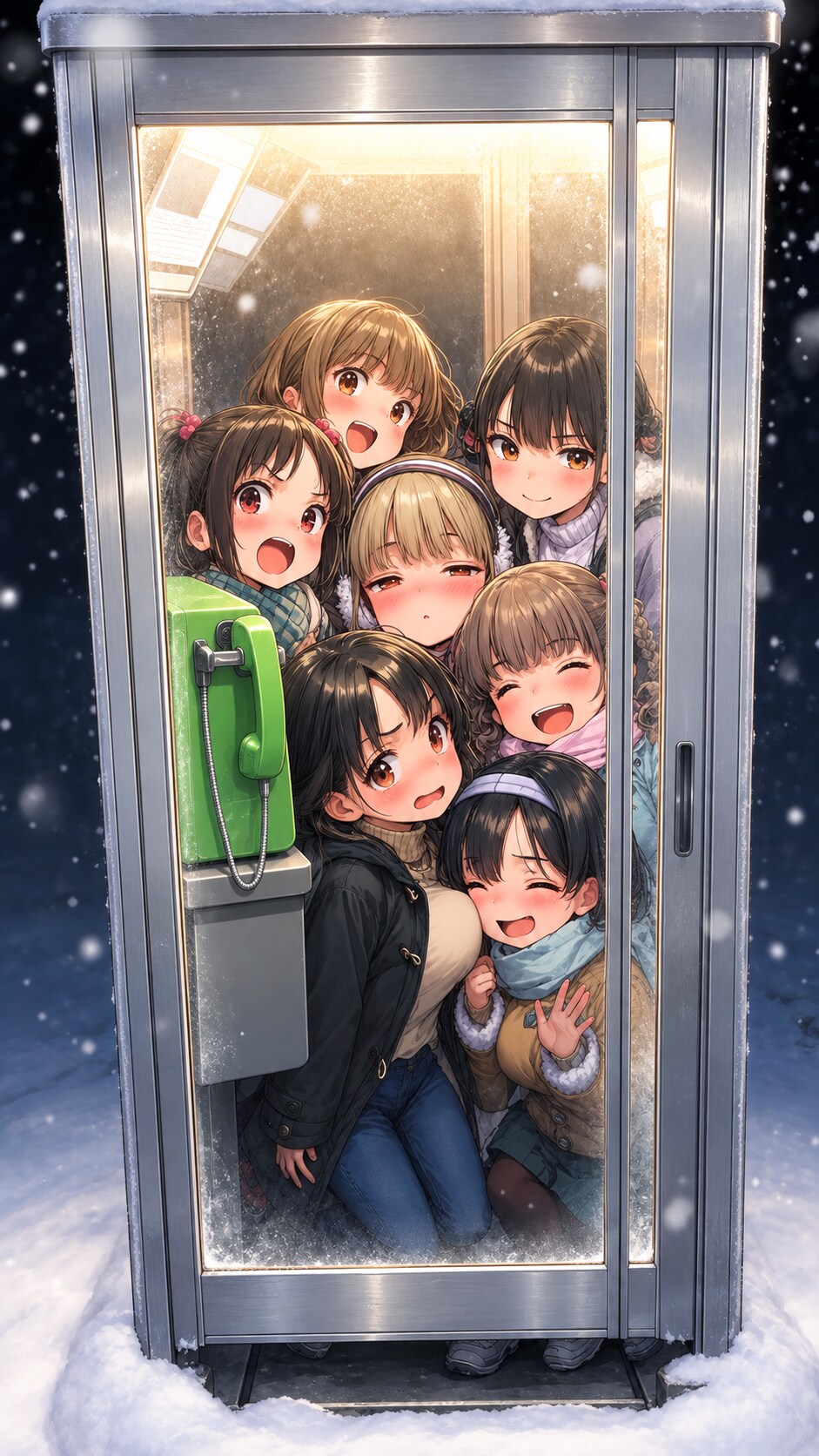 電話ボックスチャレンジ | の人気AIイラスト・グラビア