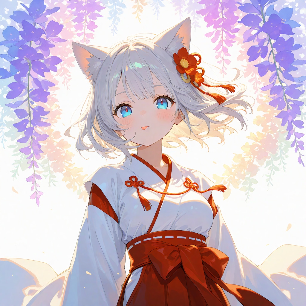 舌をしまいわすれた猫巫女様