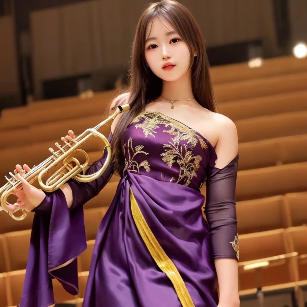 黒髪ロングでブラスバンドの美女８１