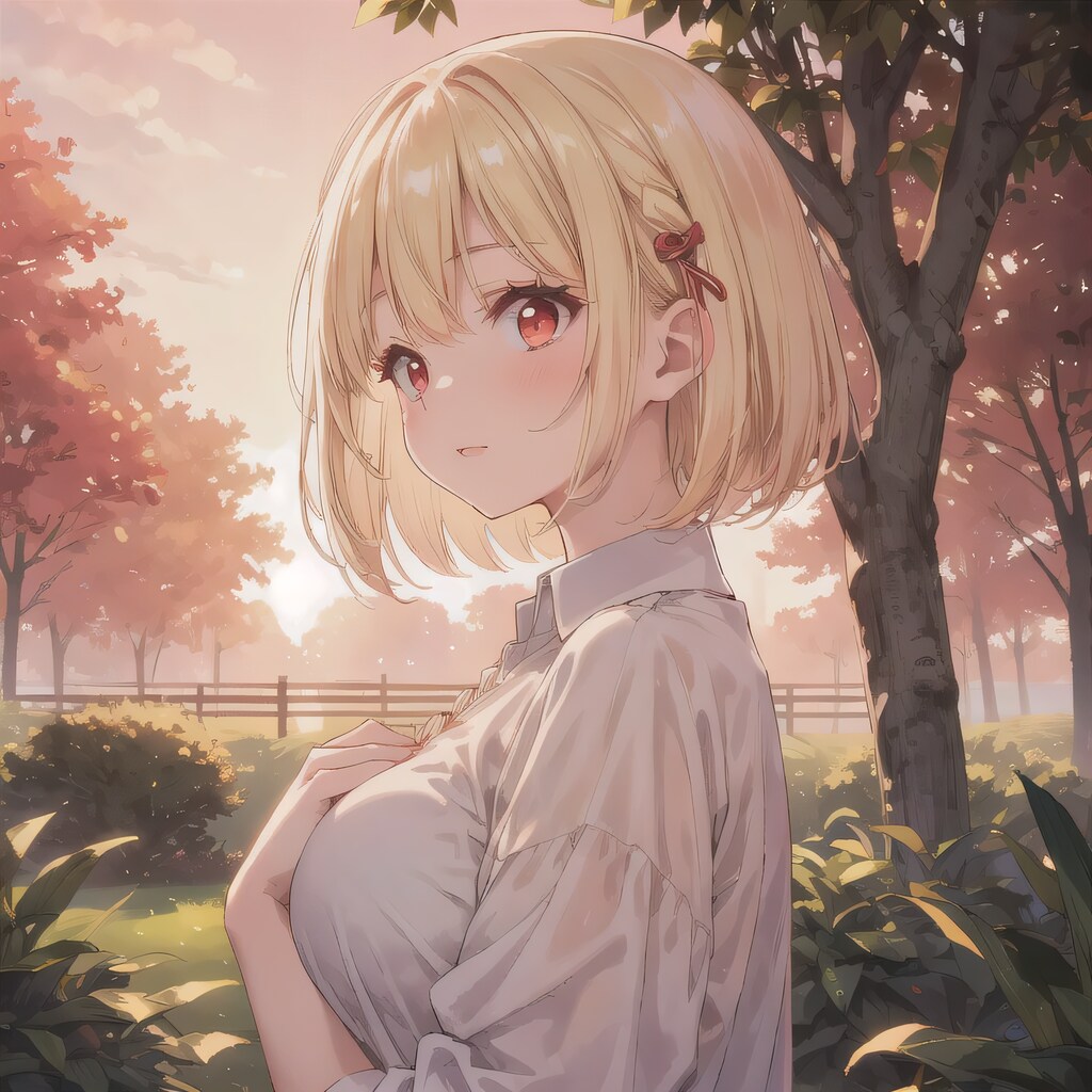 金髪ボブでワイシャツの少女