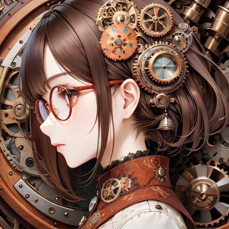 眼鏡女子 楓のメカニカルポートレート