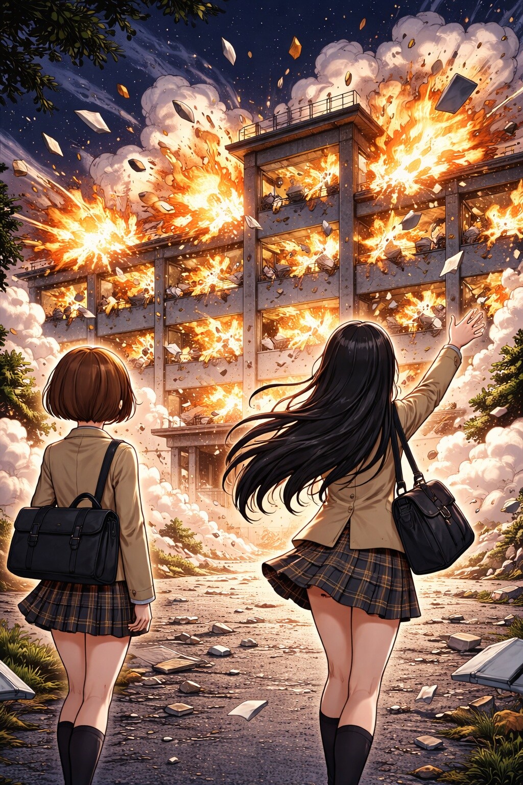 夜の校舎窓ガラス壊して廻った（廻ってない）