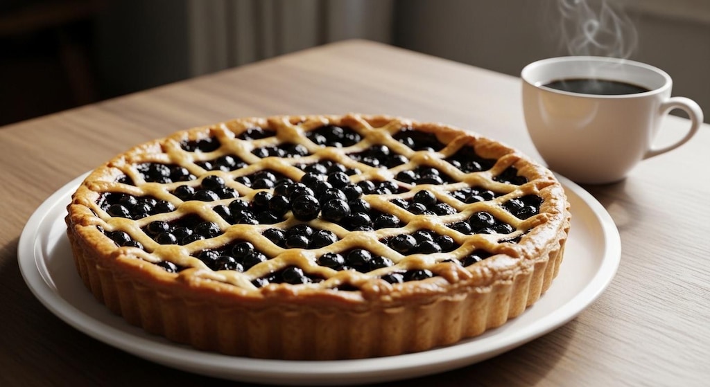 デザートのブルーベリーパイ