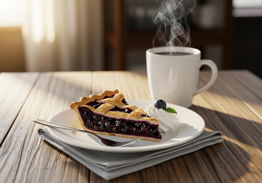 デザートのブルーベリーパイ