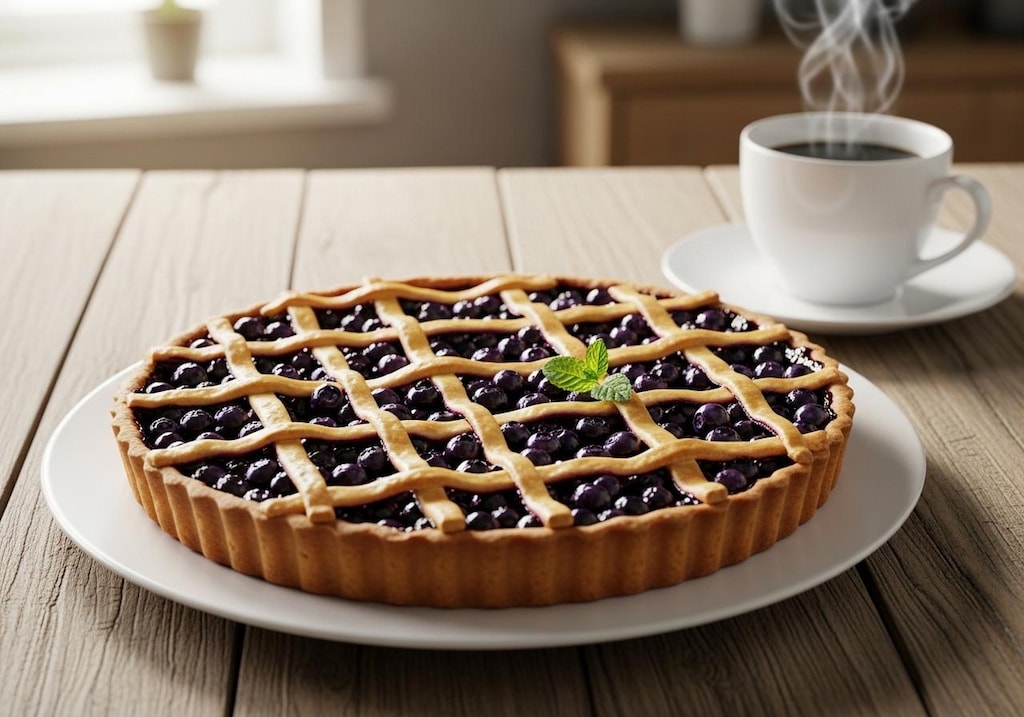 デザートのブルーベリーパイ