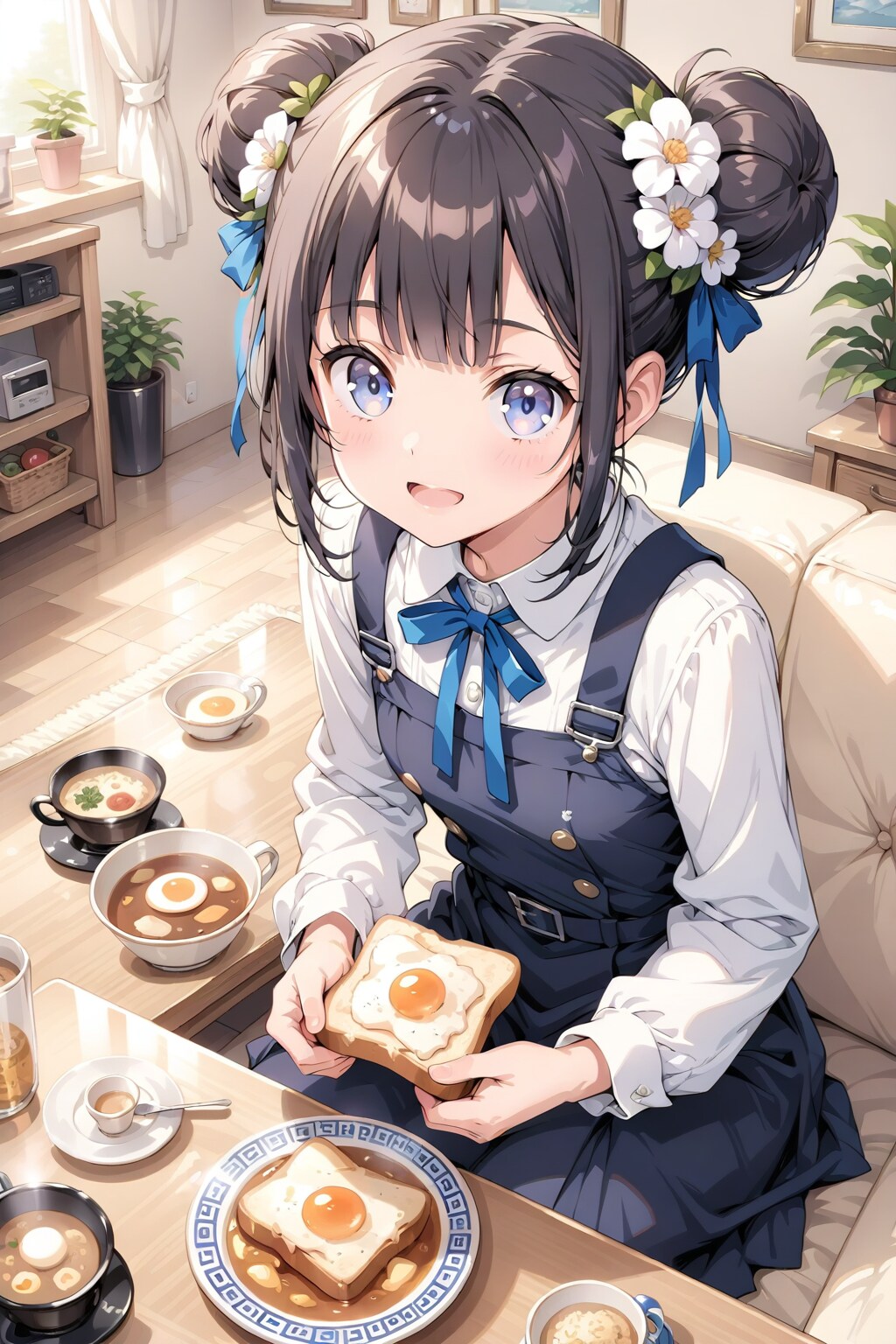 おだんごちゃん🍡✨と朝ごはん🍚✨　9/9 | の人気AIイラスト・グラビア