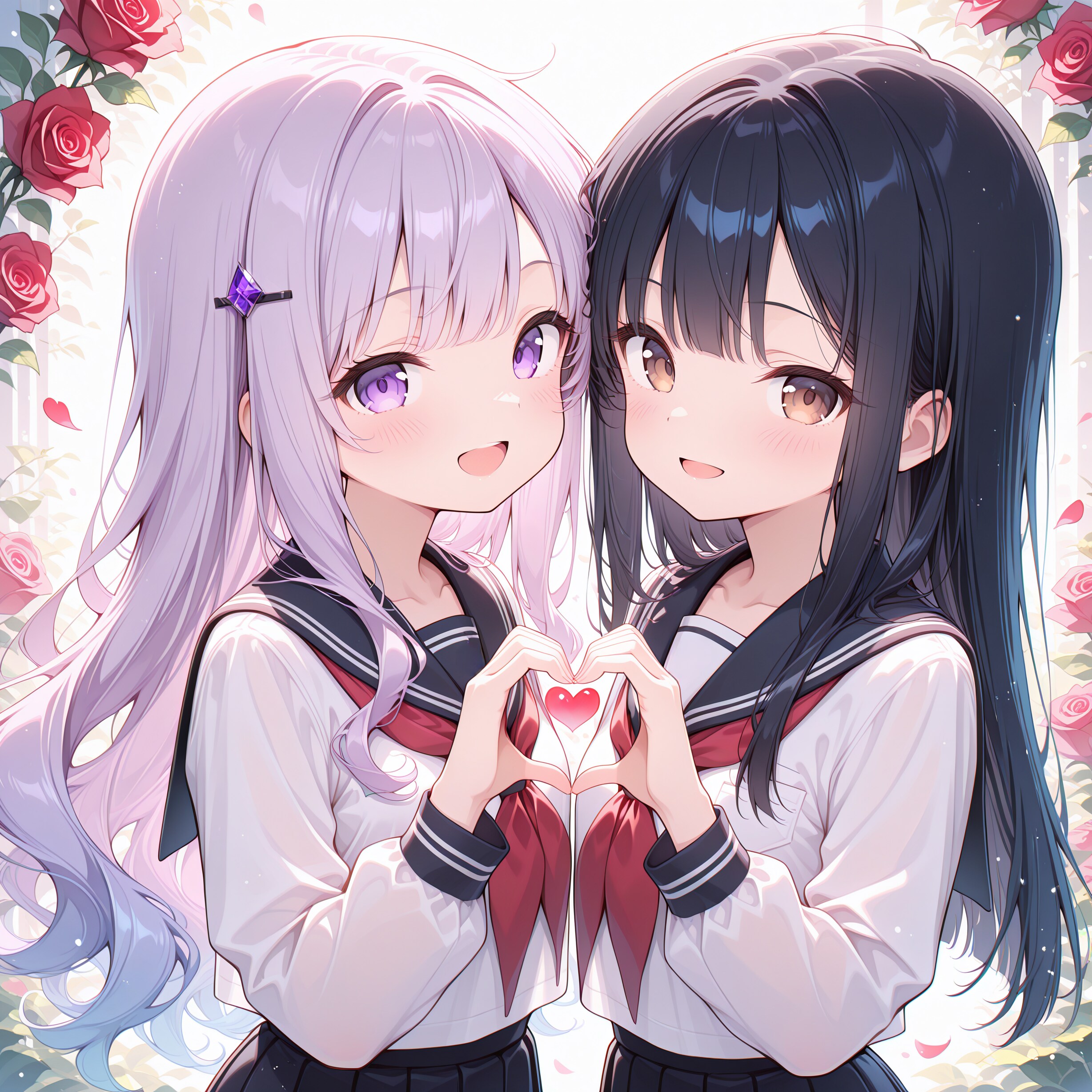 志乃×黒髪ちゃんの仲良しツーショット！