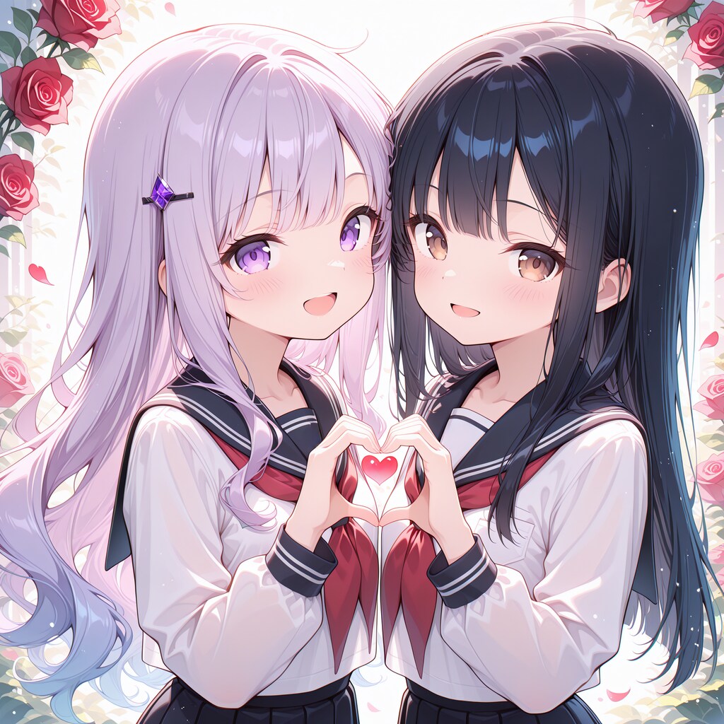 志乃×黒髪ちゃんの仲良しツーショット！