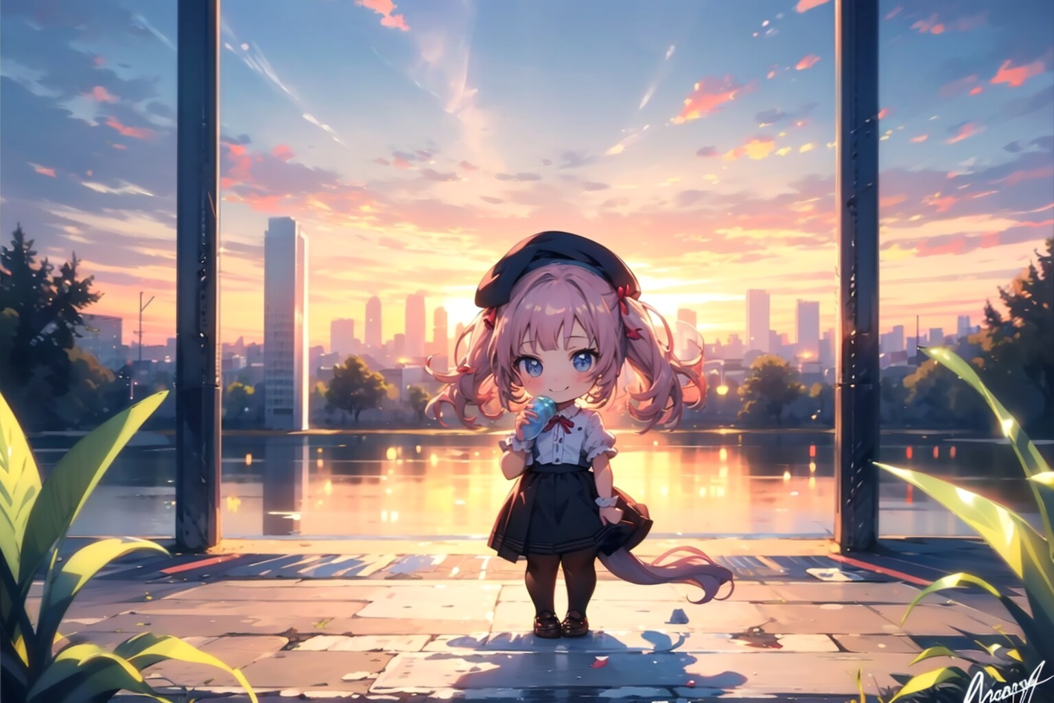 ちびちゃんと、お散歩(夕方頃。