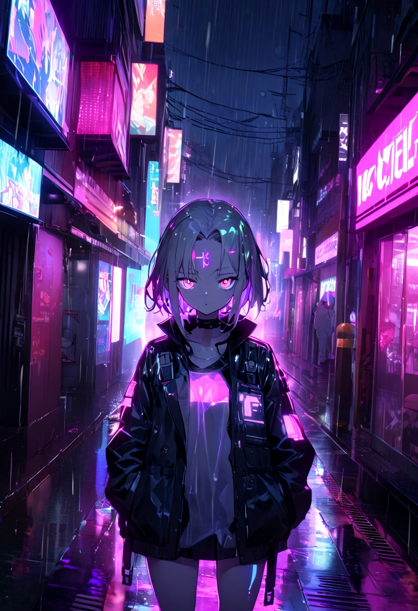 電脳の額に街のネオンを灯して | の人気AIイラスト・グラビア