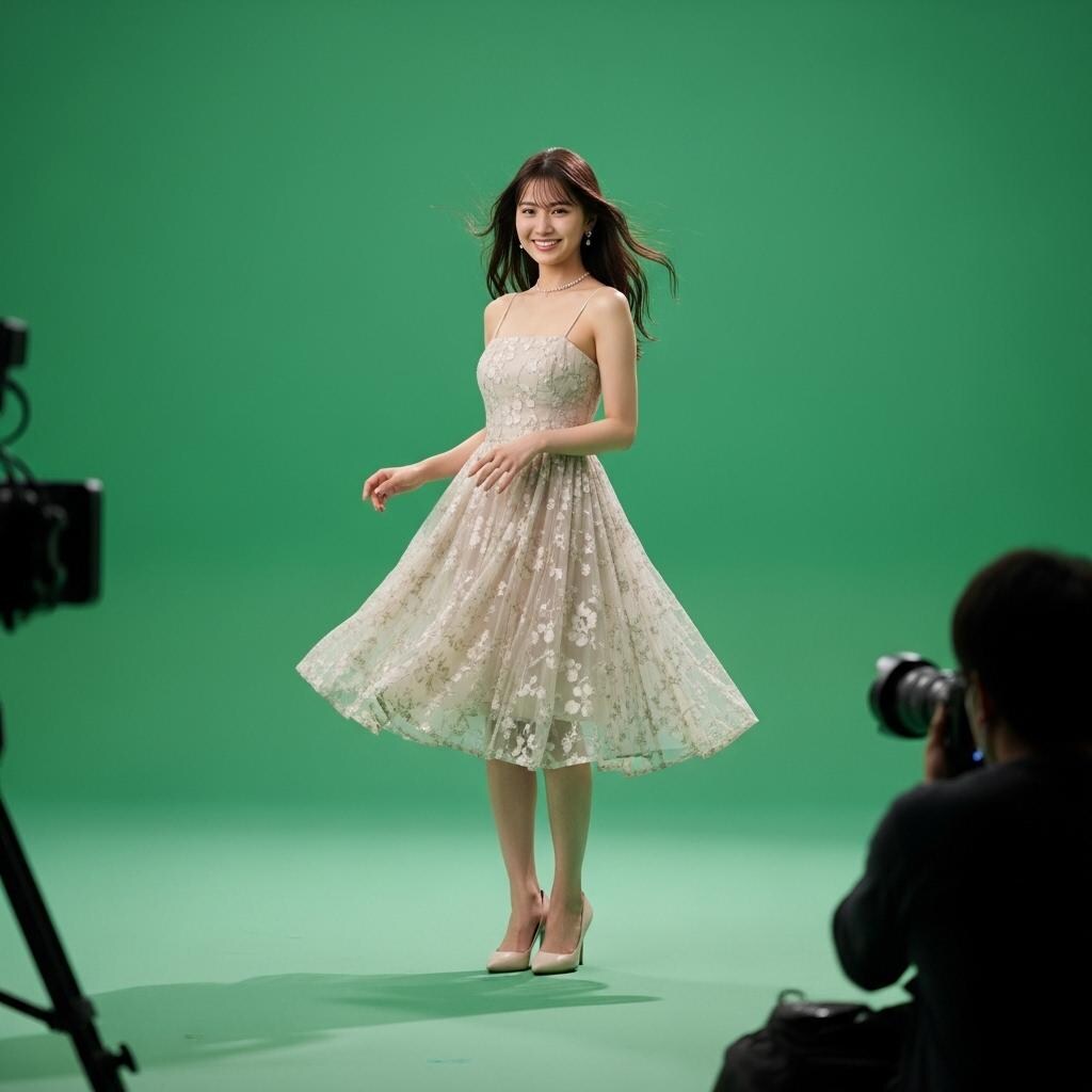 グリーンバックで撮影