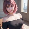 オフショルダーTシャツ美女 9枚目