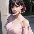 オフショルダーTシャツ美女 2枚目