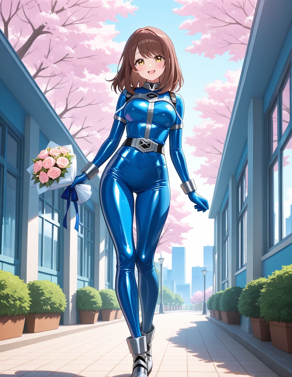 戦隊衣装の心実から入学祝い(PixAI版改)