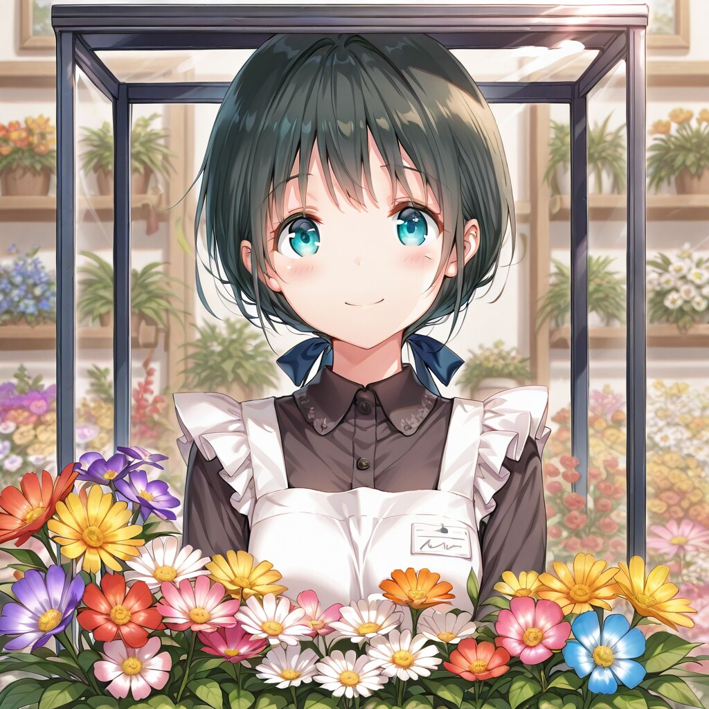 フラワーショップの店員女子