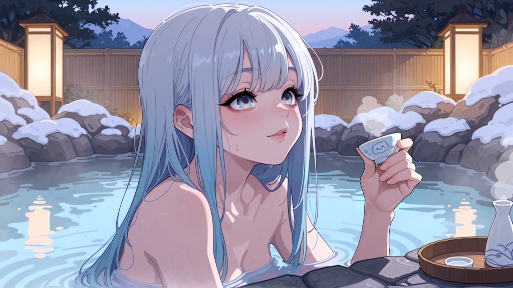 風呂上がりの一杯も良いけど月見酒もいいねぇ。ちょっと早いけど