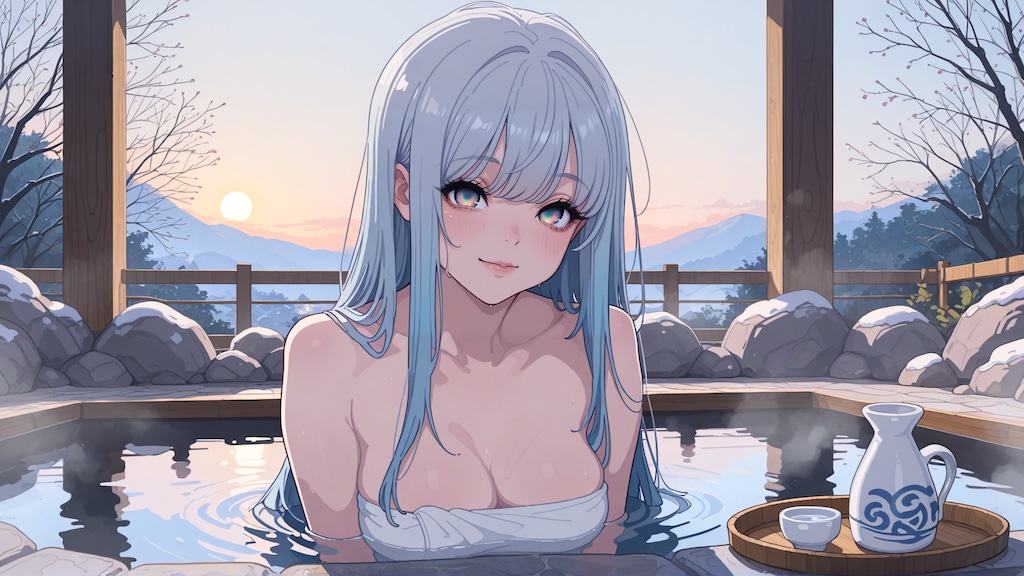 風呂上がりの一杯も良いけど月見酒もいいねぇ。ちょっと早いけど