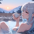 風呂上がりの一杯も良いけど月見酒もいいねぇ。ちょっと早いけど 5枚目