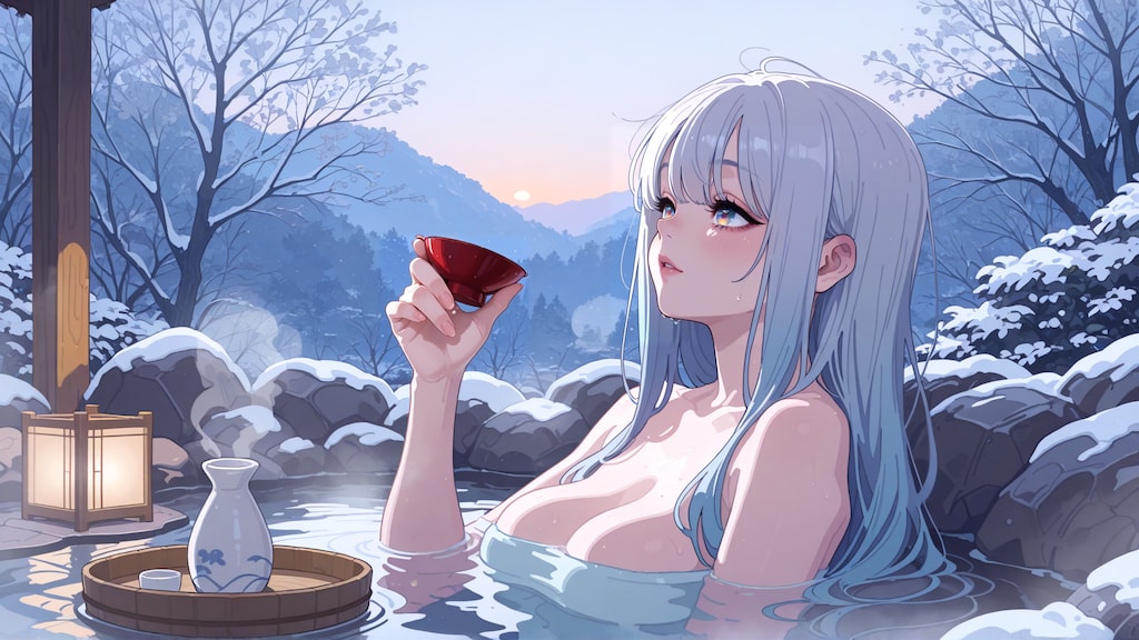 風呂上がりの一杯も良いけど月見酒もいいねぇ。ちょっと早いけど