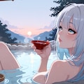 風呂上がりの一杯も良いけど月見酒もいいねぇ。ちょっと早いけど 9枚目