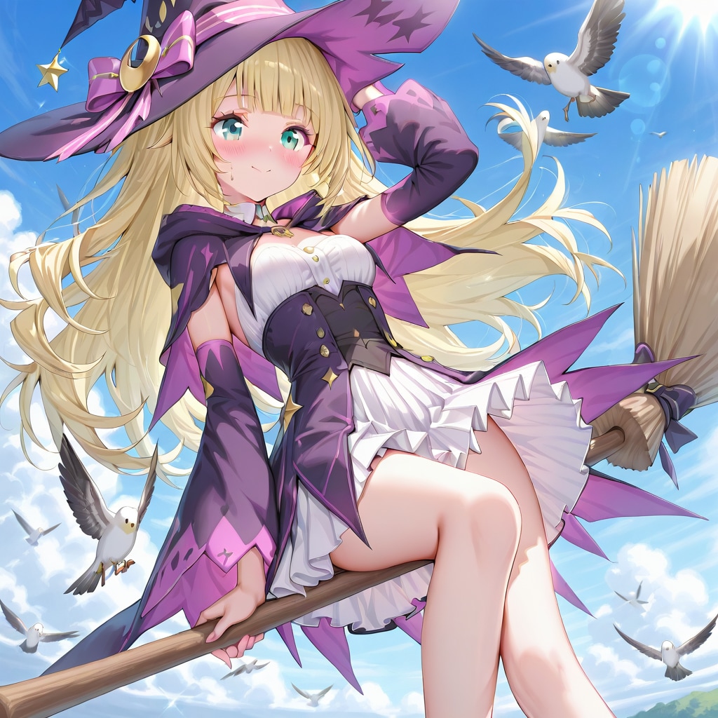 ホウキの乗り方はいろいろ