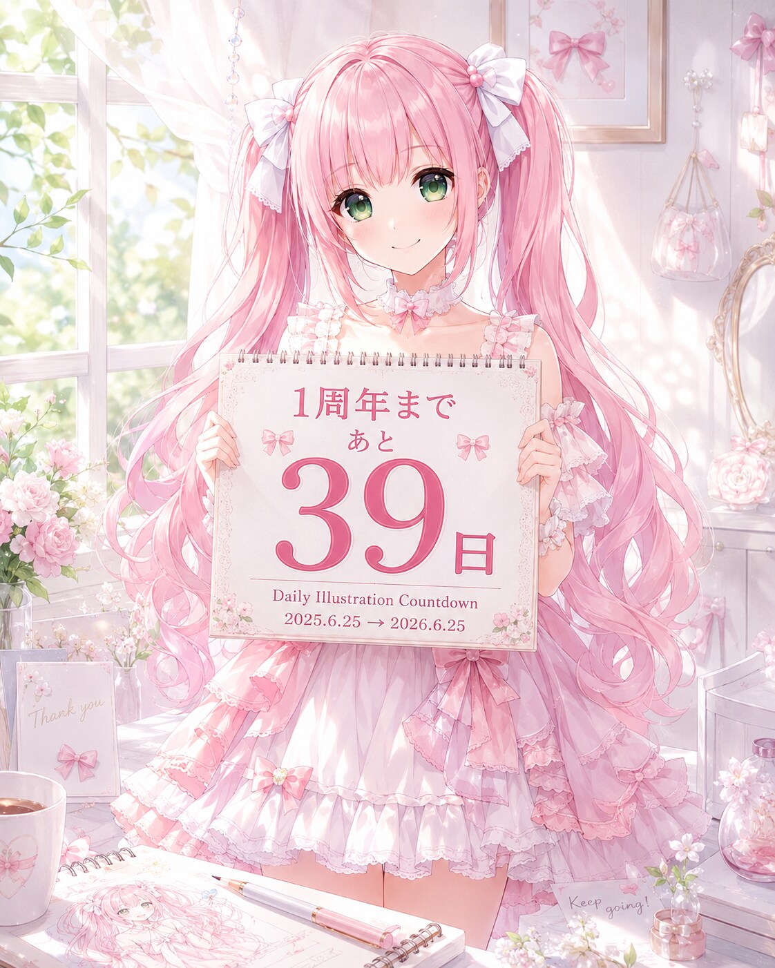 デイリーイラスト1周年カウントダウン