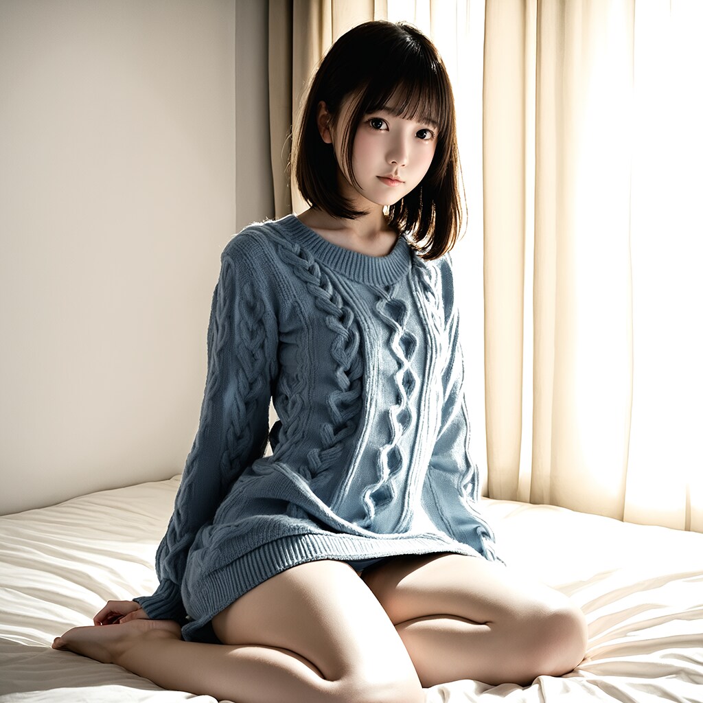 架空セーター美女2