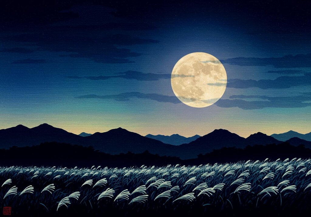 名月１･芒と山嶺