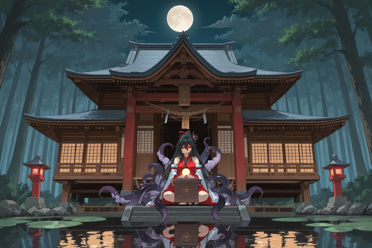 夜の闇に紛れて…