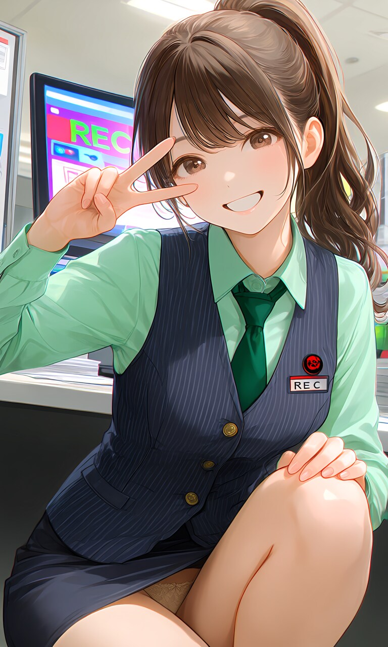 【看板娘】◯ハン風制服女子のパンチラ