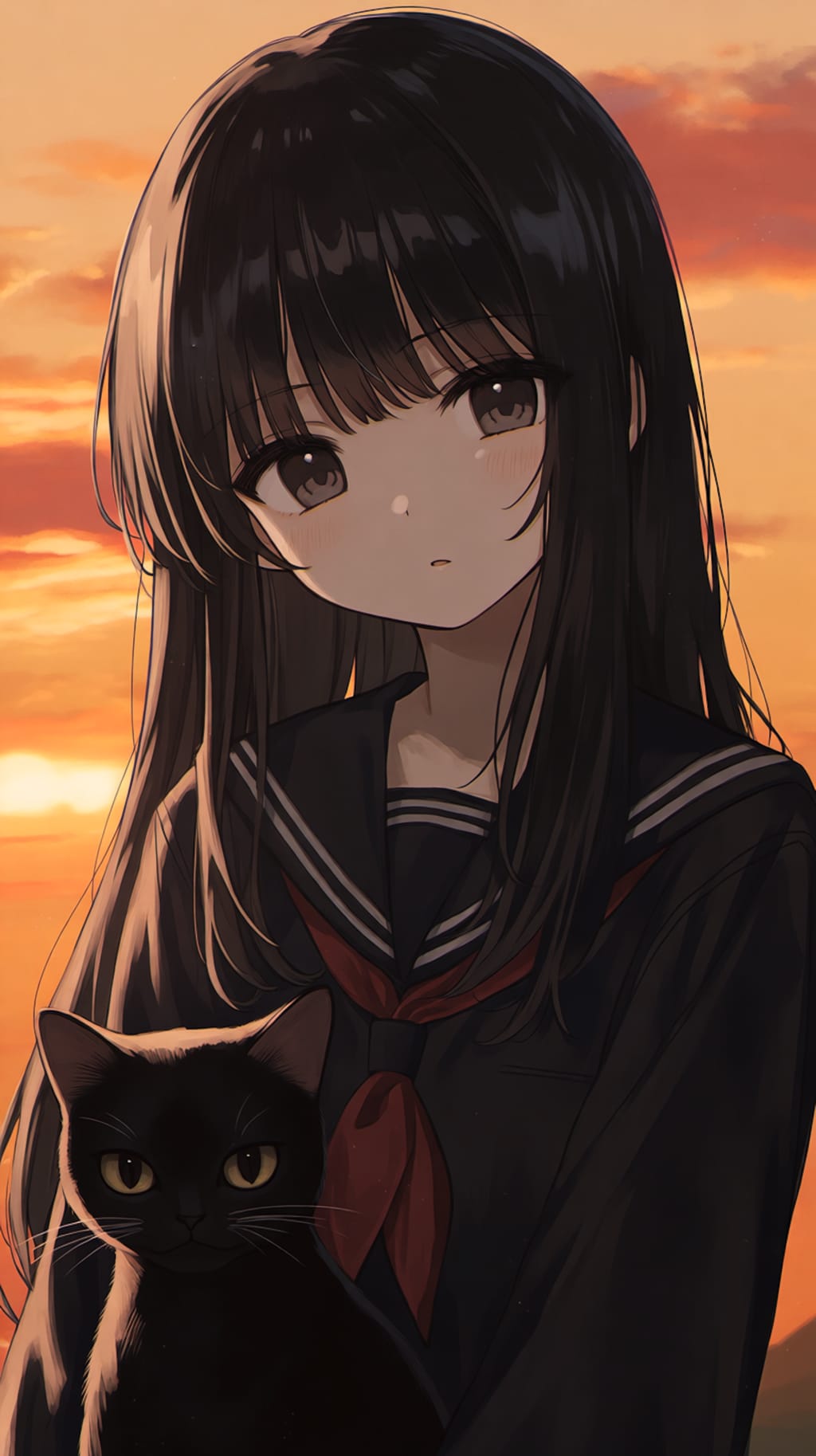 夕暮れに揺れる髪